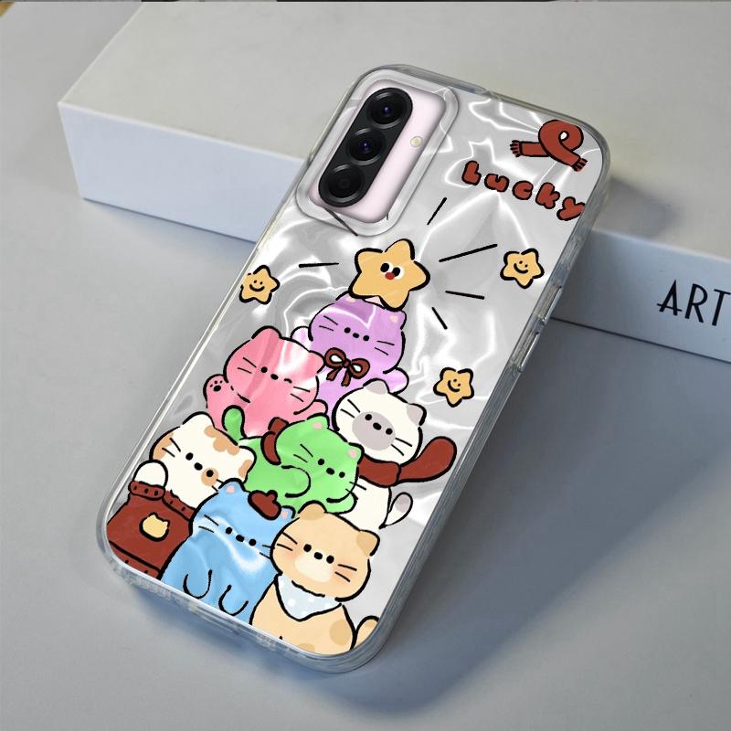 Cartoon Cat Heart Girls Case For Samsung Galaxy A56 A16 A26 A36 A06 A55 A35 A25 A15 A12 A32 A54 S24 S25 S22 S23 FE Fundas Cover