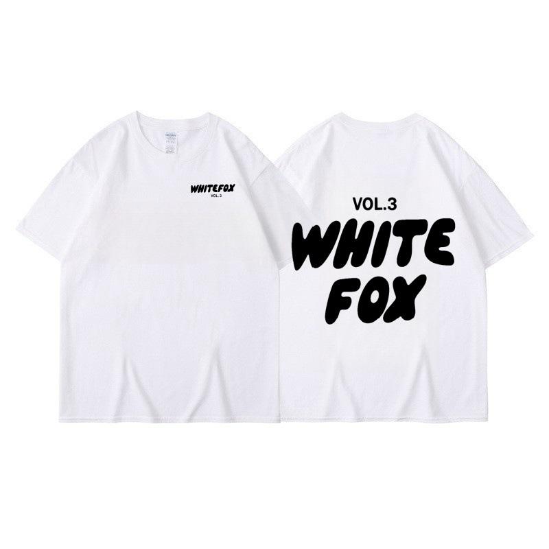 Men's Women's Summer Comfortable Casual White Fox Letter Solid Color Printed T-shirt-Soft Fabric Summer Relaxed Fit Clothing