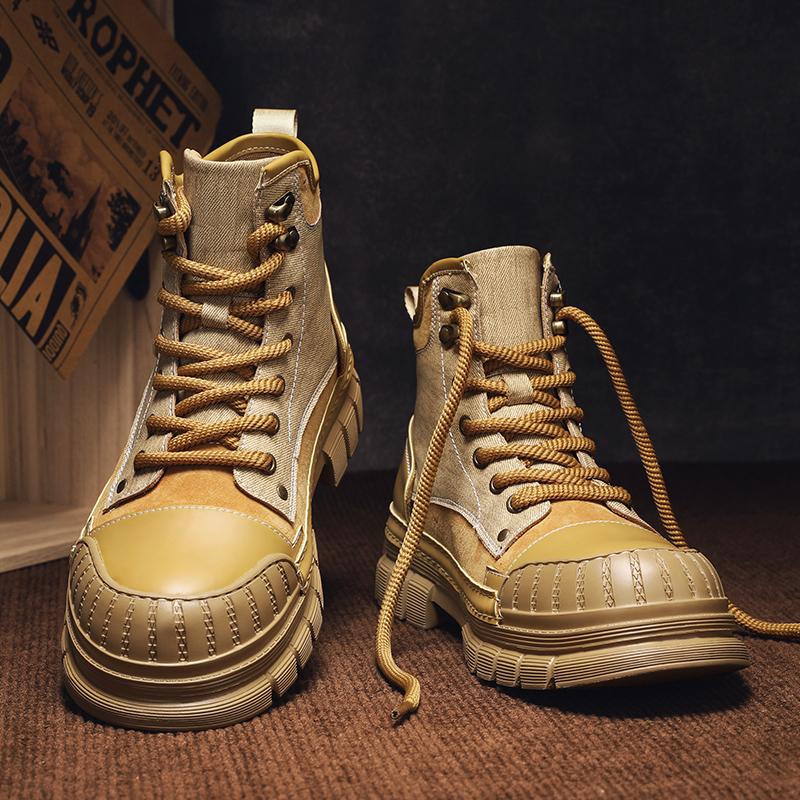 High Quality Mens Suede Leather Boots Anti-slip Outdoor Casual Hiking Boots New Fashion Thick Bottom Warm Plush Fur Winter Shoes