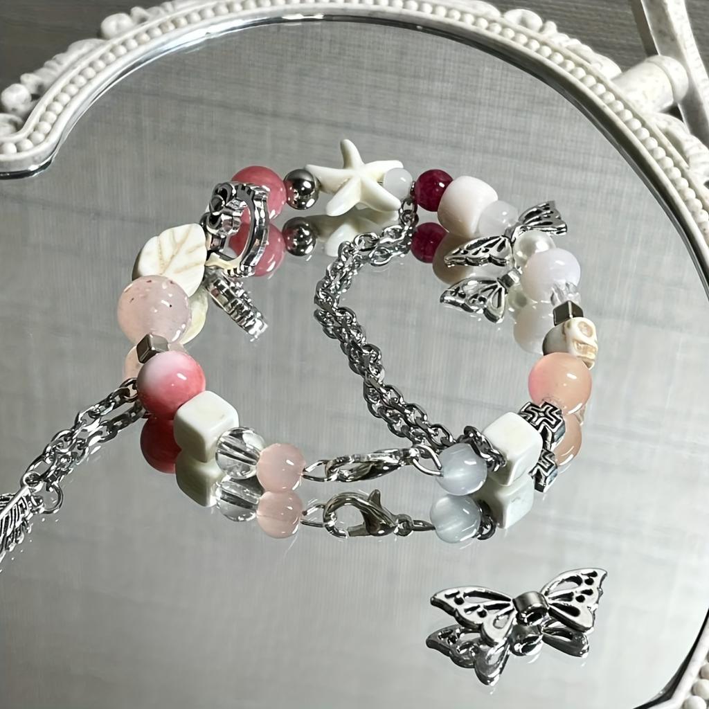 20pcs Butterfly Wings Elf Wings Beads Spacer Beads Jewelry Making Accessories DIY Handicrafts