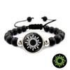 New Luminous Couple Bracelets Adjustable Punk Beading Bracelet Sun Moon Hand Chain Couple Jewelry Gift