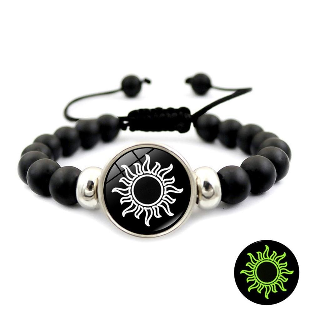 

Sun Moon Couple Bracelets Luminous Hand Chain Retro Beading Bracelet Couple Jewelry Gift Sun