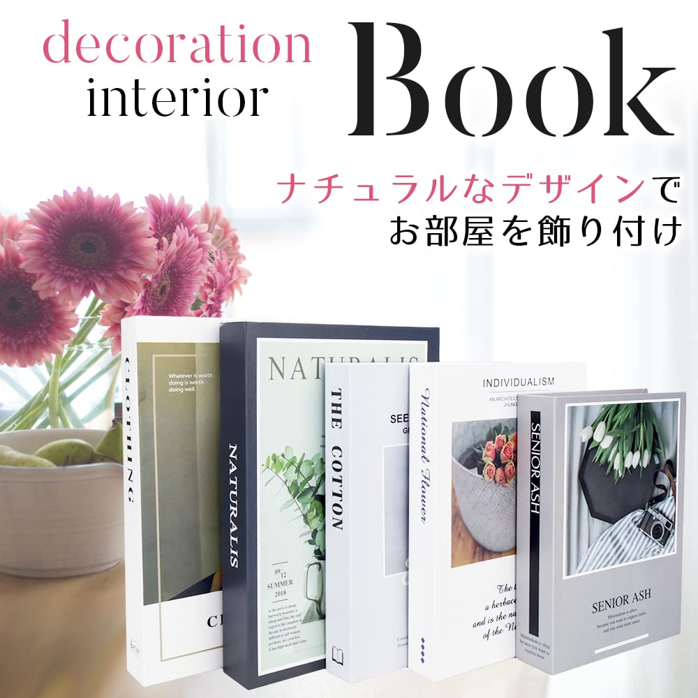 Set of 5 Fake Books for Interior Decoration, Decor, Space Design, Photography, and Lightweight Display