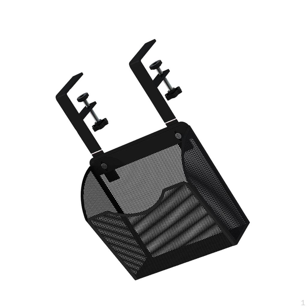 Clamp on Desk Storage Holder, Iron Rack for Side Organization in School and Home