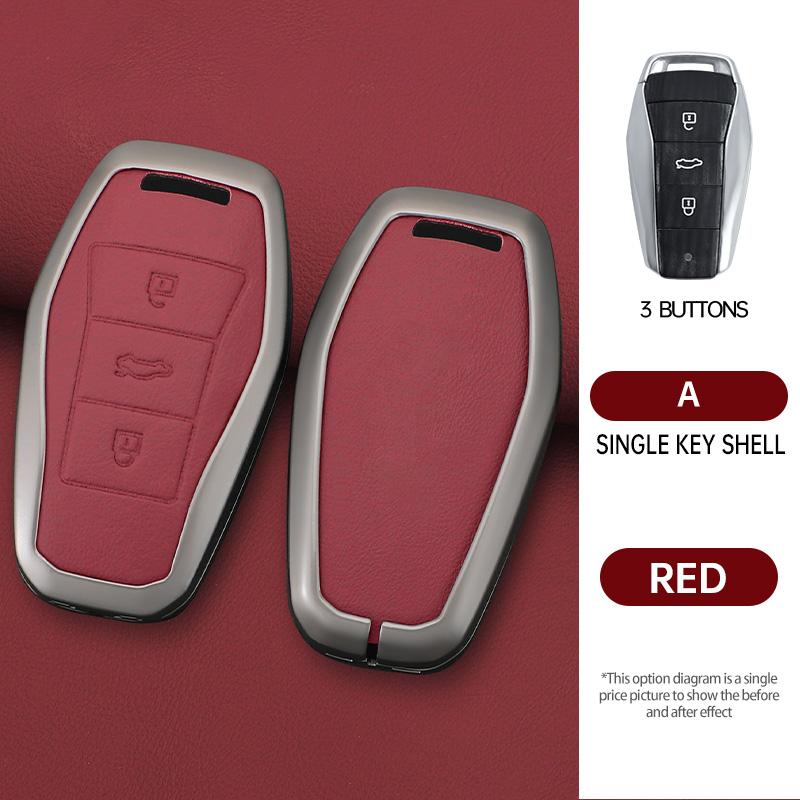 Zinc Alloy Car Key Case For Jac Js8 Sehol Qx X8 A7 E10X Js6 Sei 6 Prosol Qx Remote Cover Shell Keychain Holder Auto Accessories