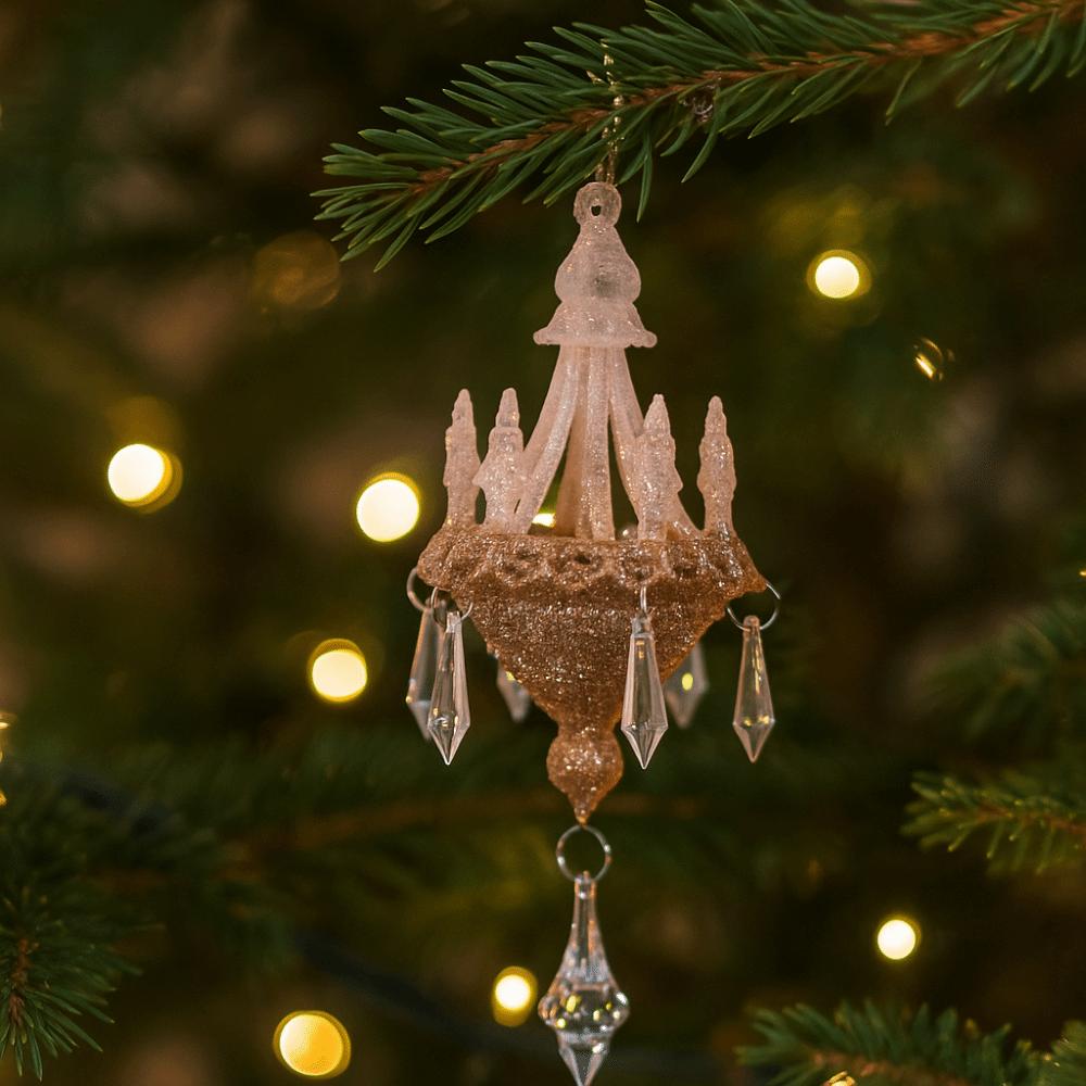 Acrylic Christmas Crystal Chandelier Pendant Realistic Glitter Xmas Tree Hanging Decorations Decorative Christmas Tree Ornaments