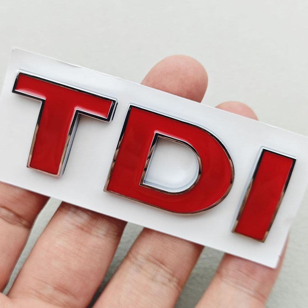 AAXS1 3D ABS Black Logo TDI Emblem Car Trunk Badge For VW Passat Jetta Touareg Tiguan Touran Golf 4 5 6 Caddy TDI Sticker Accessories