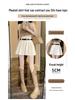2025 Gray High-Waisted Academy Style Petite Pleated Summer Skirt