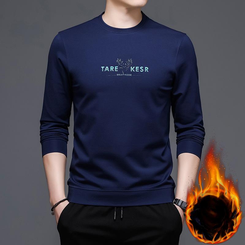 Зимняя новая мужская бархатная толстовка с круглым вырезом — фото 5