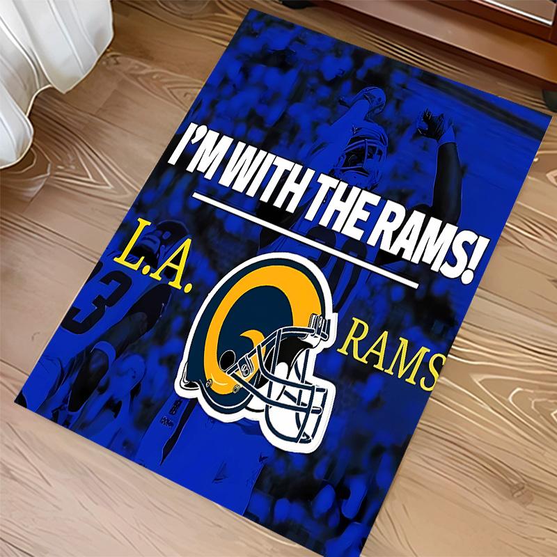 Los Angeles Rams logo Print Area Rug - Soft, Washable Non-Slip Indoor Mat for Office Chairs, Living Room, Home Office Decorative Rug