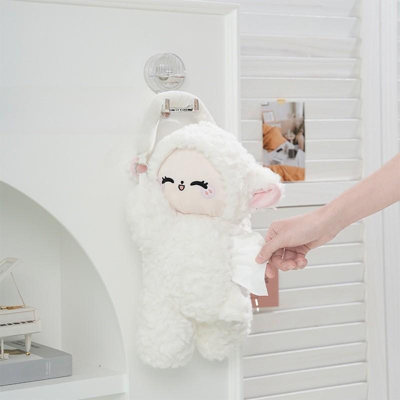 Plush Sheep Cartoon Tissue Box Holder For Home Decor And Gift Giving