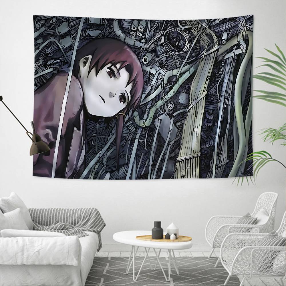 Tapestry del Cartone Animato Serial Experiments Lain Decorazione per la Casa Decorazione Hippie Bohemien Divinazione Decorazione per la Casa