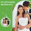 50-piece Photo Frame Keyring Set, Transparent Acrylic Photo Frame Keyrings, Circular Blank Photo Insert Keyrings for DIY Crafting