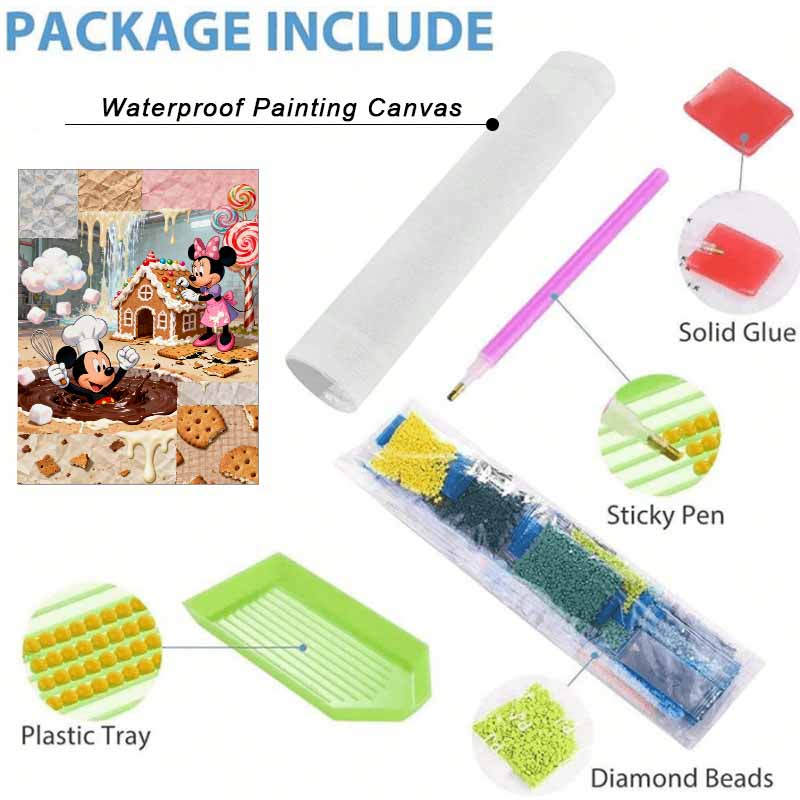 Disney 5d diamond painting, Mickey Minnie candy kitchen diamond art painting diy handmade sticker gift, home decoration painting