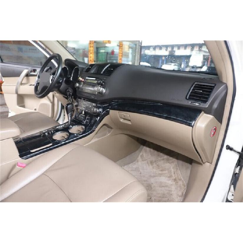 Car Front Steering Wheel Black Wood Frame Cover 08-2013 For Toyota Highlander 2*