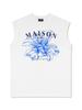 LA MAISON STUDIO Unisex Oversized Single Maison Print Sleeveless Top White (Fcb2Ts300M)