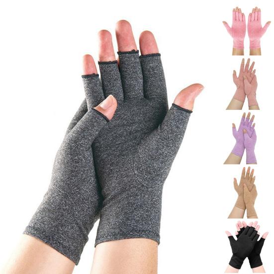 Gikt Hansker Menn Kvinner Fingerløse Kompresjonsinnpakning Elastiske Hansker for Håndsmerter Og Osteartrose Lindring Sykling Fitness