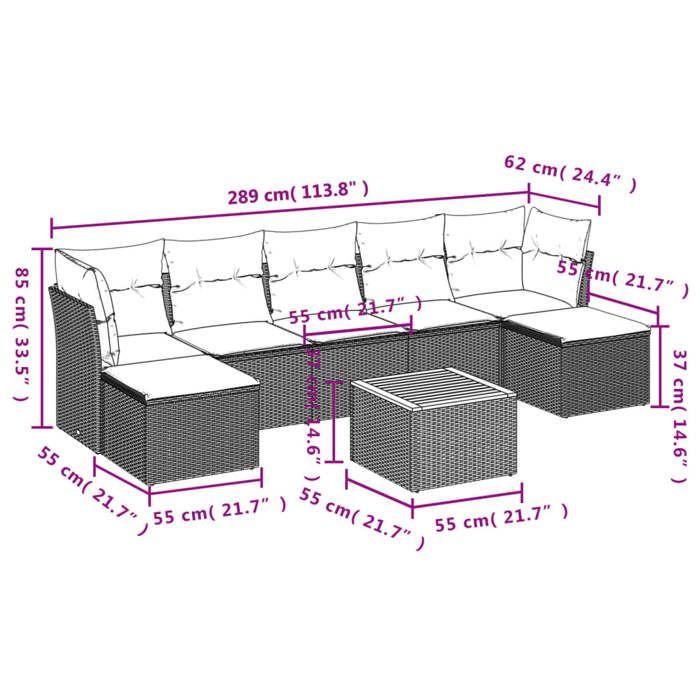 VidaXL Garden Lounge Set with Cushions 8 Pcs Beige Braided Resin 3223776