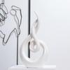Modern Abstract Art Table Decoration - Ceramic Statue Modern White Ornaments for Living Room Great Gift Idea Home Décor 5 * 2.5 * 10.5 inch Gift Box