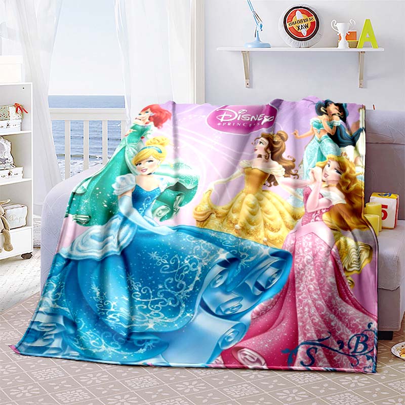 This exquisite 3D princess cartoon flannel blanket is suitable for beds, bedrooms, sofas, picnics, and can also be used as an ou