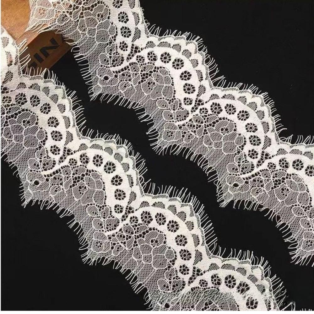 Black White Color Lace Fabric Trim 3 Yards Length Knitted Lace Fabric  For DIY Dress