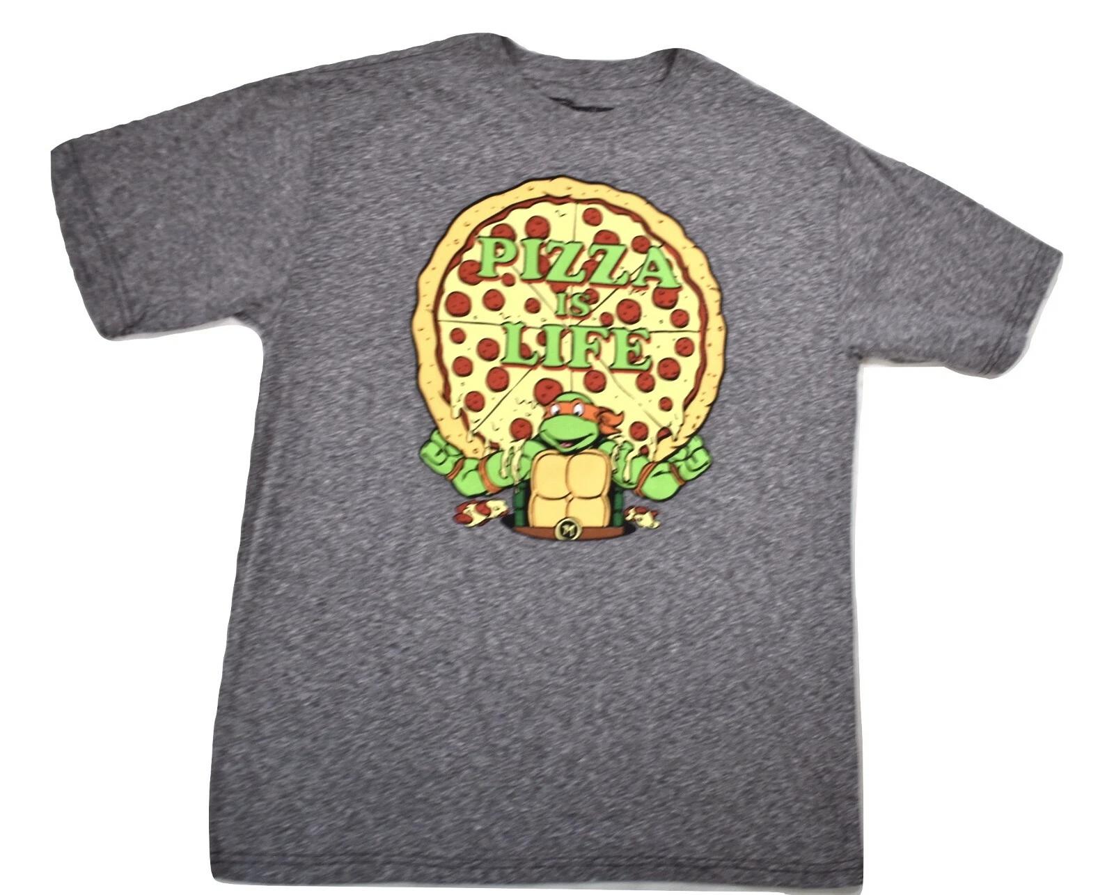 Teenage Mutant Ninja Turtles Youth Boys Pizza is Life Shirt New 2XL S