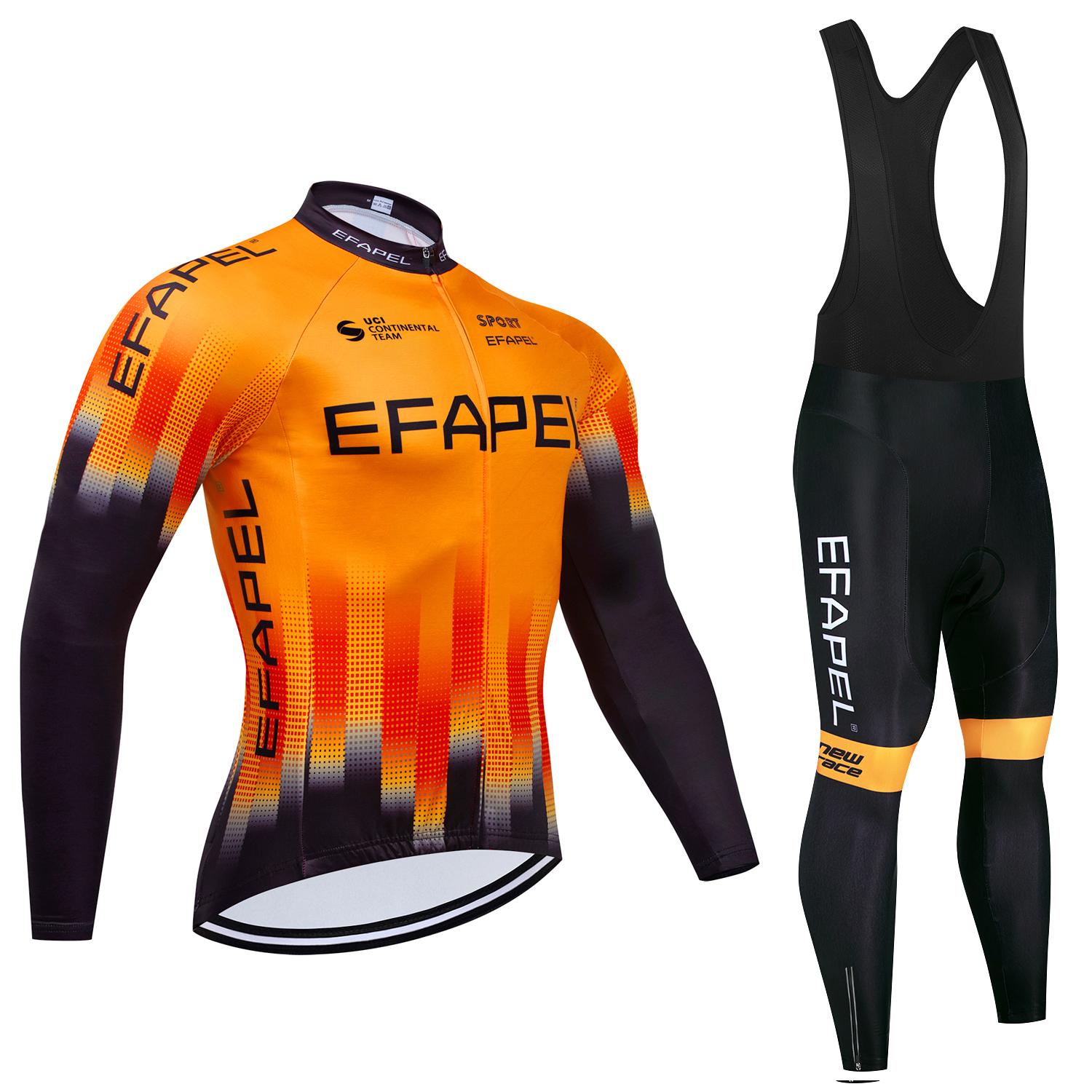 

Winter ITALIA 2026 Long Cycling Jersey Bike Jacket Maillot Pants Set UAE Team Ropa Ciclismo Thermal Fleece Bicycle Clothing XL помаранчевий