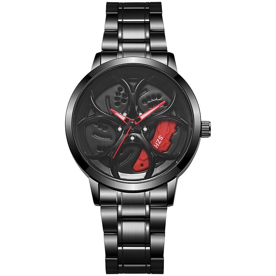 

Car Wheel Mens Quartz Watch With Rotating Inner Ring Casual Fashion Accessory красный
