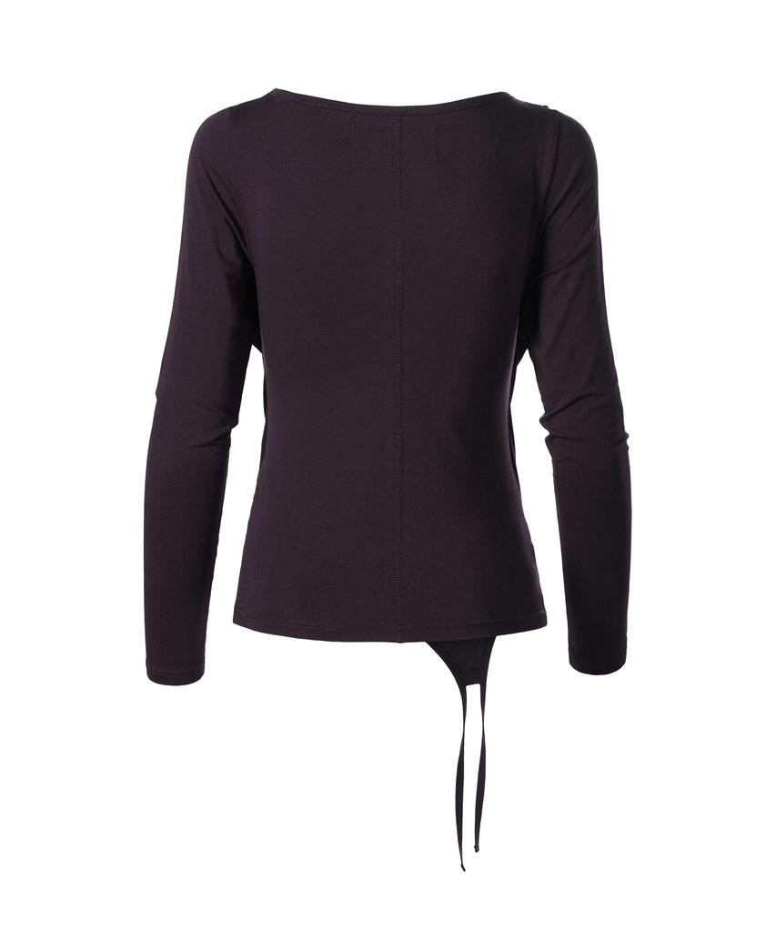 THEVINYLHOUSE Draped Layered Ls Tee(W) Purple