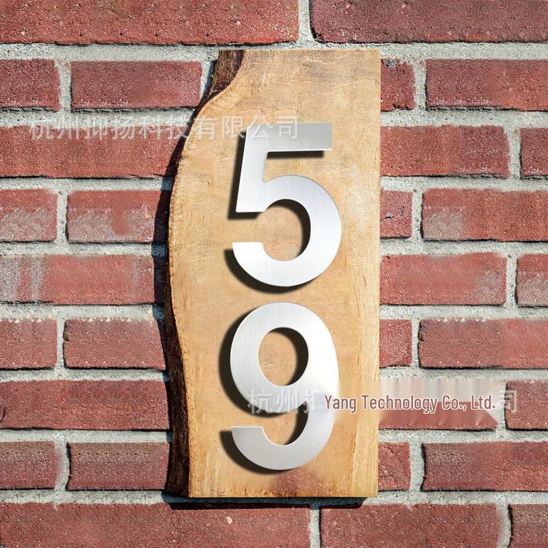 15CM 3D Stainless Steel Outdoor House Number - 6 Inch