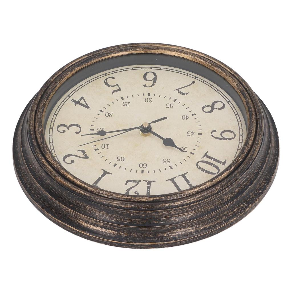 Vintage Wall Clock Silent Quartz Movement Round Decorative Retro Hanging Clock for Living Room