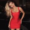 Leather Tyrant Cross-Border European & American Women's Square Neck Sleeveless Slim Bodycon Mini Dress