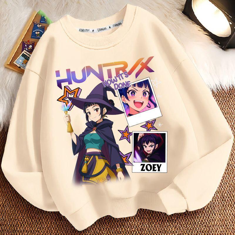 Children's Fashion KPOP Witch Hunt Team Hoodies for Autumn and Winter, Casual Tops for Boys and Girls