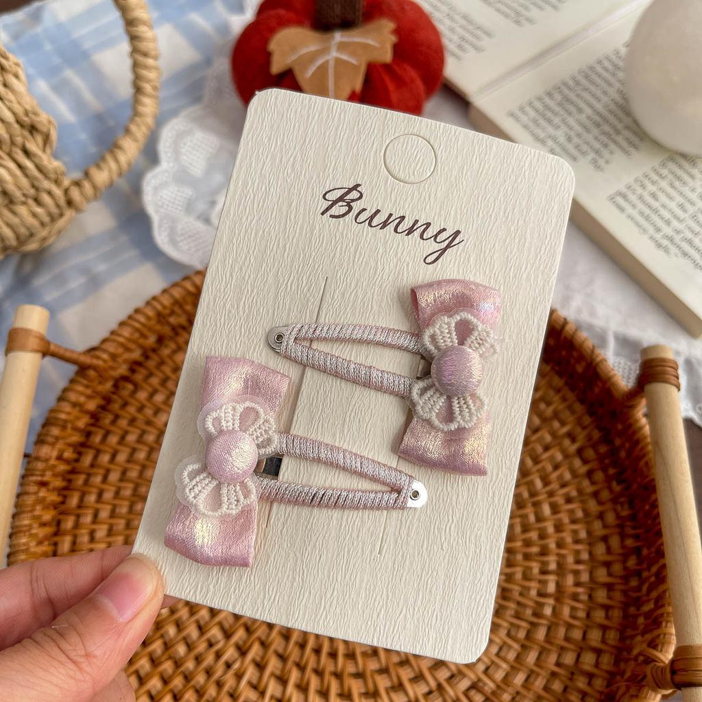 2pcs Pink Hair Clips Hairpins Butterfly Love BB Clip Baby Girl Bangs Side Clip Barrettes Headwear Hairpin Kids Hair Accessories
