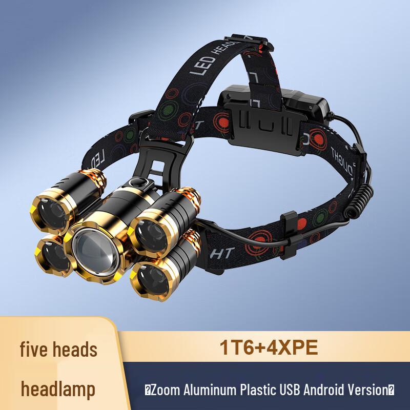 UOSU Multi-Head Zoomable LED Headlamp