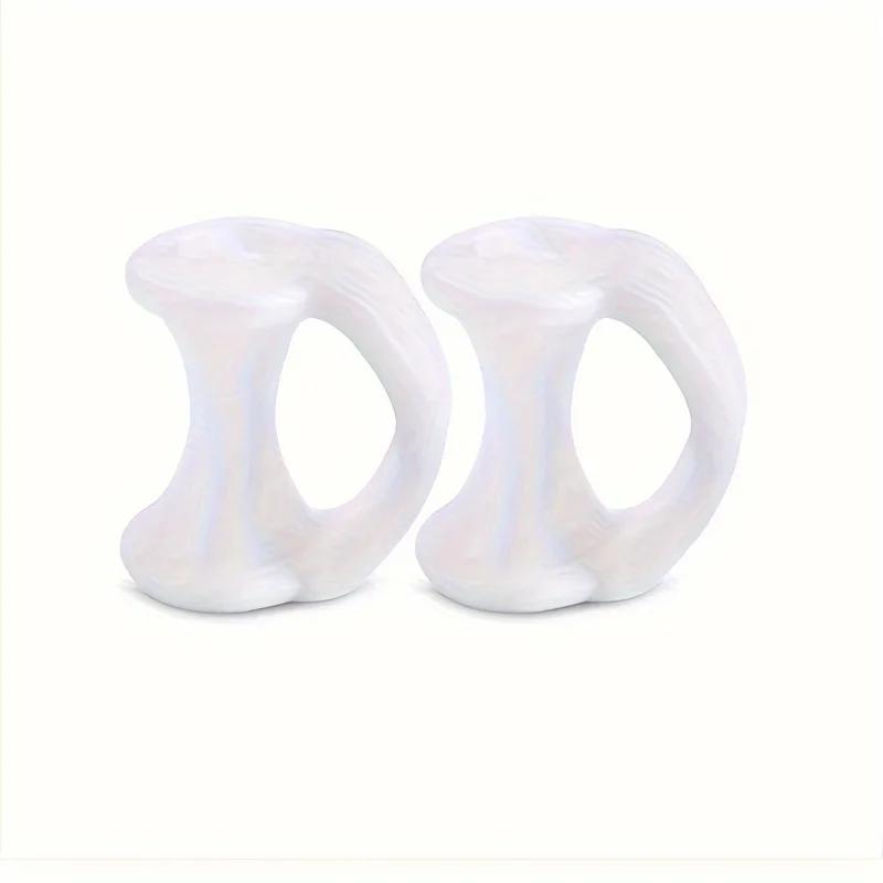 

2 шт. Силиконовый разделитель пальцев ног Защита для ухода за пальцами ног Гелевый разделитель пальцев Ортопедический корректор косточки большого пальца стопы Вальгусная деформация большого пальца стопы Педикюрный разделитель Йога белый