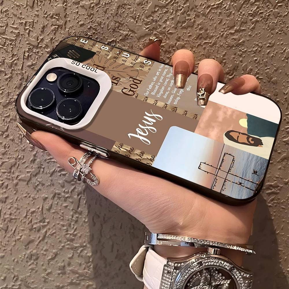 Verse Of The Christian Bible Jesus For Iphone 15 14 13 Plus 17 16 12 11 Pro Max Matte Colored Silver Luxury Phone Cover