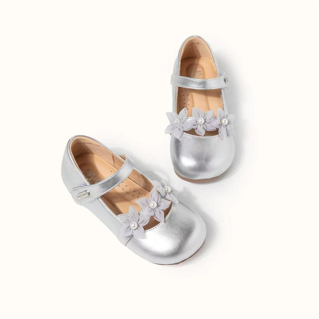 2025 Autumn New Kids Leather Shoe Simple Girls Princess Shoes Comfort Versatile Child Casual Shoe Shallow Mouth Girl Flat Shoes