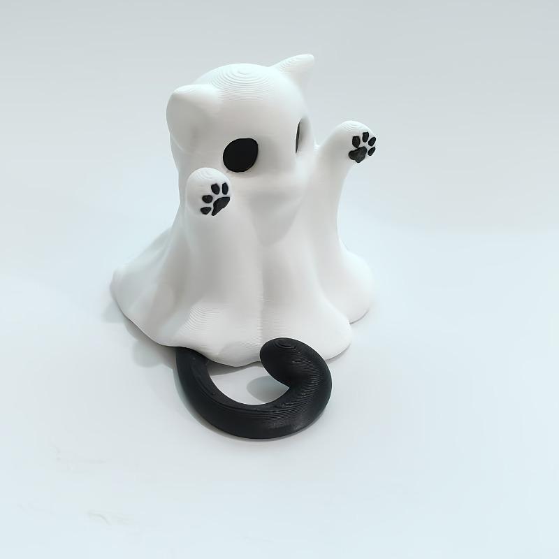 Modern 3D  Printing Halloween Ghost Ornaments, No Need For Electricity, Cat Ghost Shaped Fun Toy Ornaments