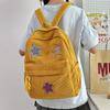 Women's Mori Style Corduroy Backpack - Harajuku Middle School Bookbag with Star Design for Travel