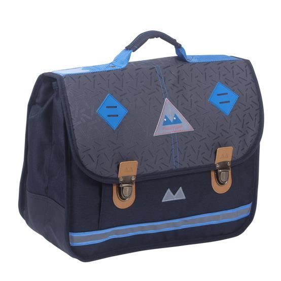 Cartable - Poids Plume - 35 cm - 2 Compartiments - Noir - Décor Imprimé Allover