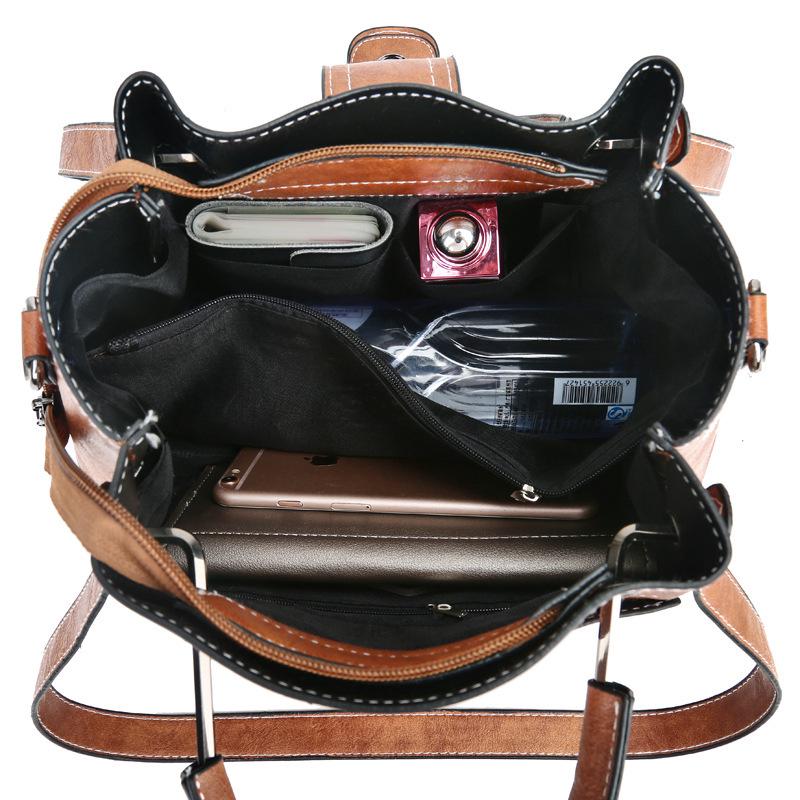 Kabelka Fuga Ni 2020 Oil Leather Železná rukojeť Silná linie Bucket Bag Kabelka přes rameno