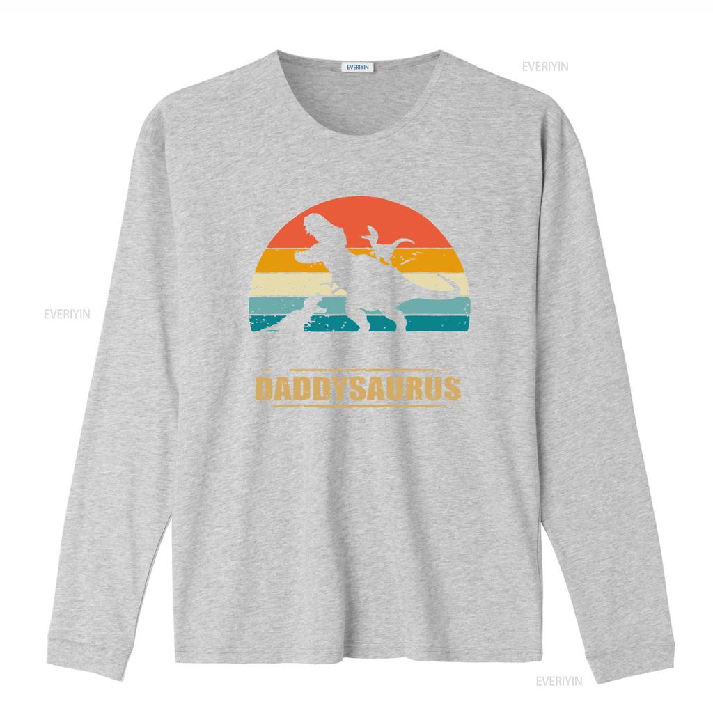 Daddy Saurus T Shirt Fathers Day Dinasaur Dad For Top vintage Washed streetwear Stretched Breathable Casual fashion Slightly