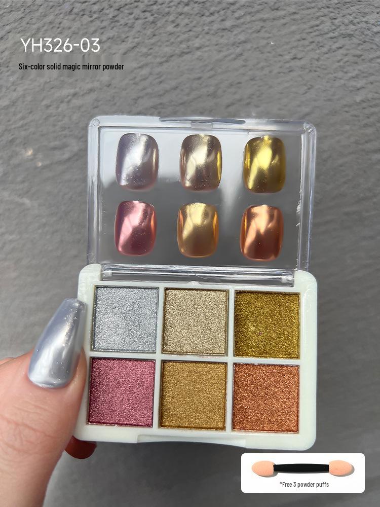 6-Color Iridescent Aurora Nail Art Magic Mirror Powder – Super Bright, Fine Glitter, No Flying Powder