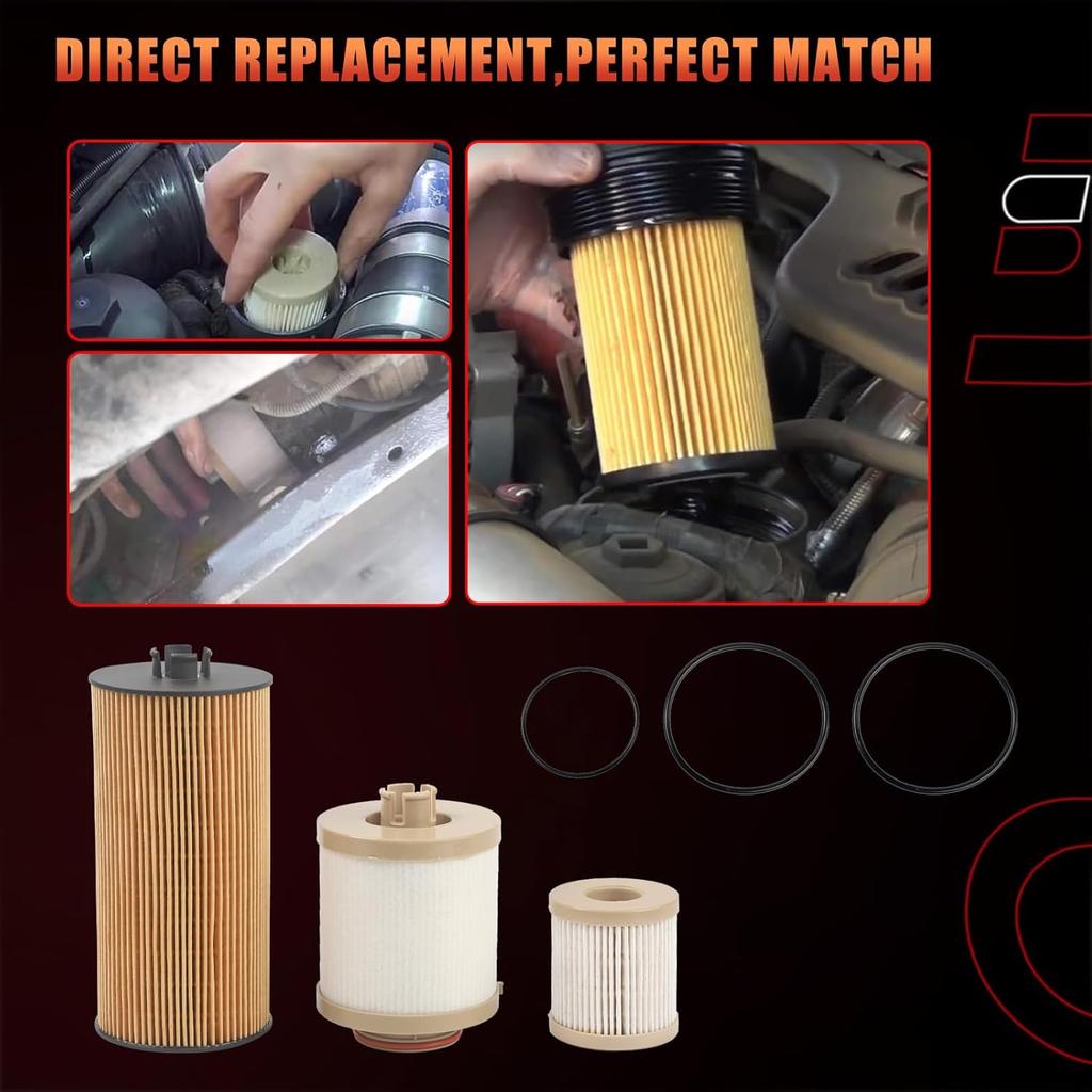 Fuel Filter And Oil Filter Compatible With Ford Vehicle 2003-2007 F250 F350 F450 F550 Super Duty, 2003-2005 Excursion Diesel 6.0L Powerstroke