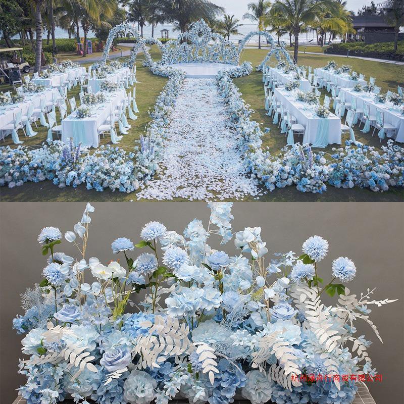 Large Silk Eucalyptus Flower Row for Wedding Aisle Decor