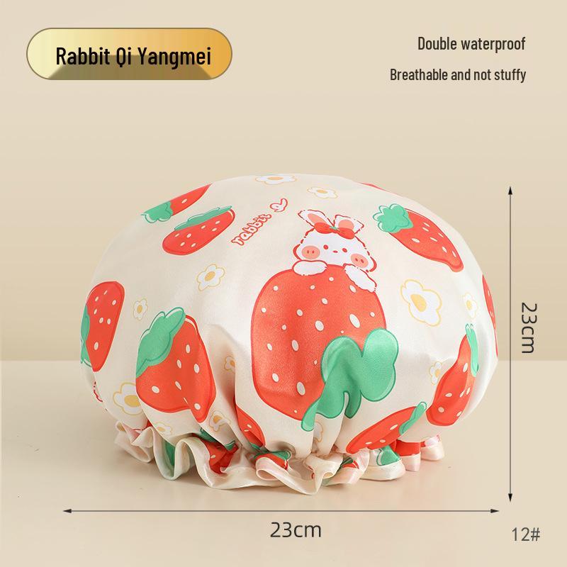 Kinder Cartoon Doppelschichtige Wasserdichte Badehaube - Niedlich, Verdickt, Anti-Öldampf, Duschhaube für Mädchen