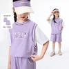 Girls' Summer Letter Print Casual Sport Set
