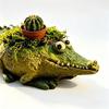 Pot de Planteur pour Petit Animal Dessin Animé Grenouille/Crocodile/Chien Pot à Fleurs Mignon Pot Décoratif Cactus pour Maison Bureau Bureau Décor de Jardin