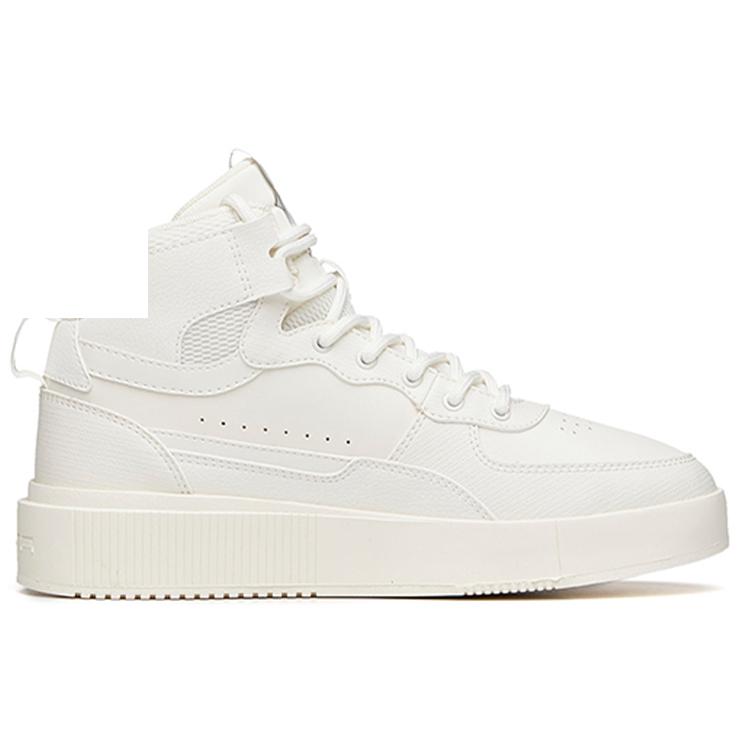 Anta Life Collection Abrasion Resistant Slip Resistant High top Skateboard Shoes Women's White 922138011-1